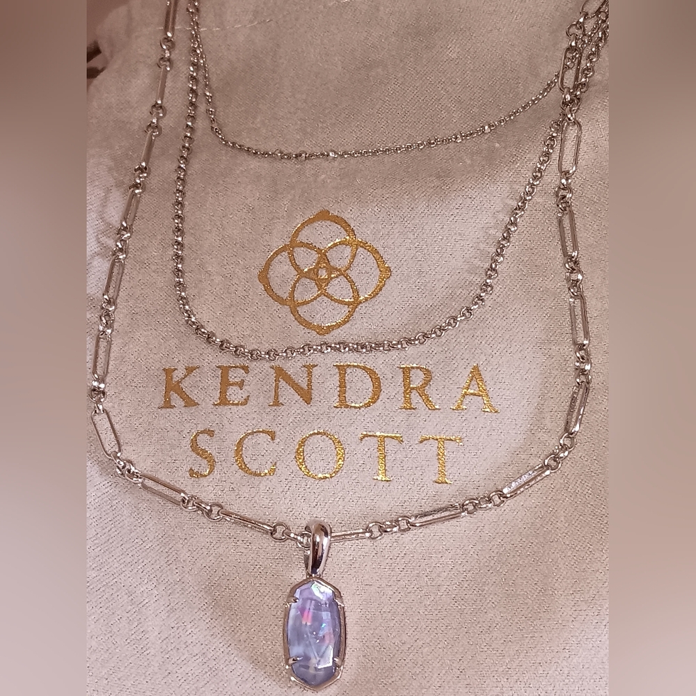New KS Elisa Triple-Strand Layered Necklace in Iridescent Lilac Illusion